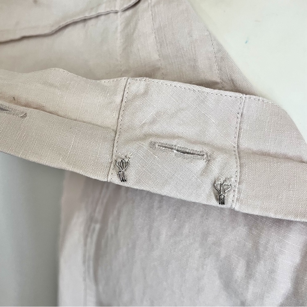 Vintage 90's The Limited Linen Silk Blend Midi Dress Square Neck Pockets - Picture 10 of 13